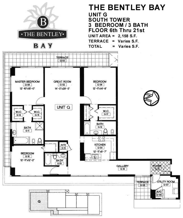 Bentley Bay South Floorplans