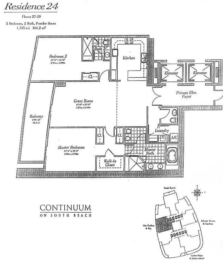 Continuum I South Floorplans