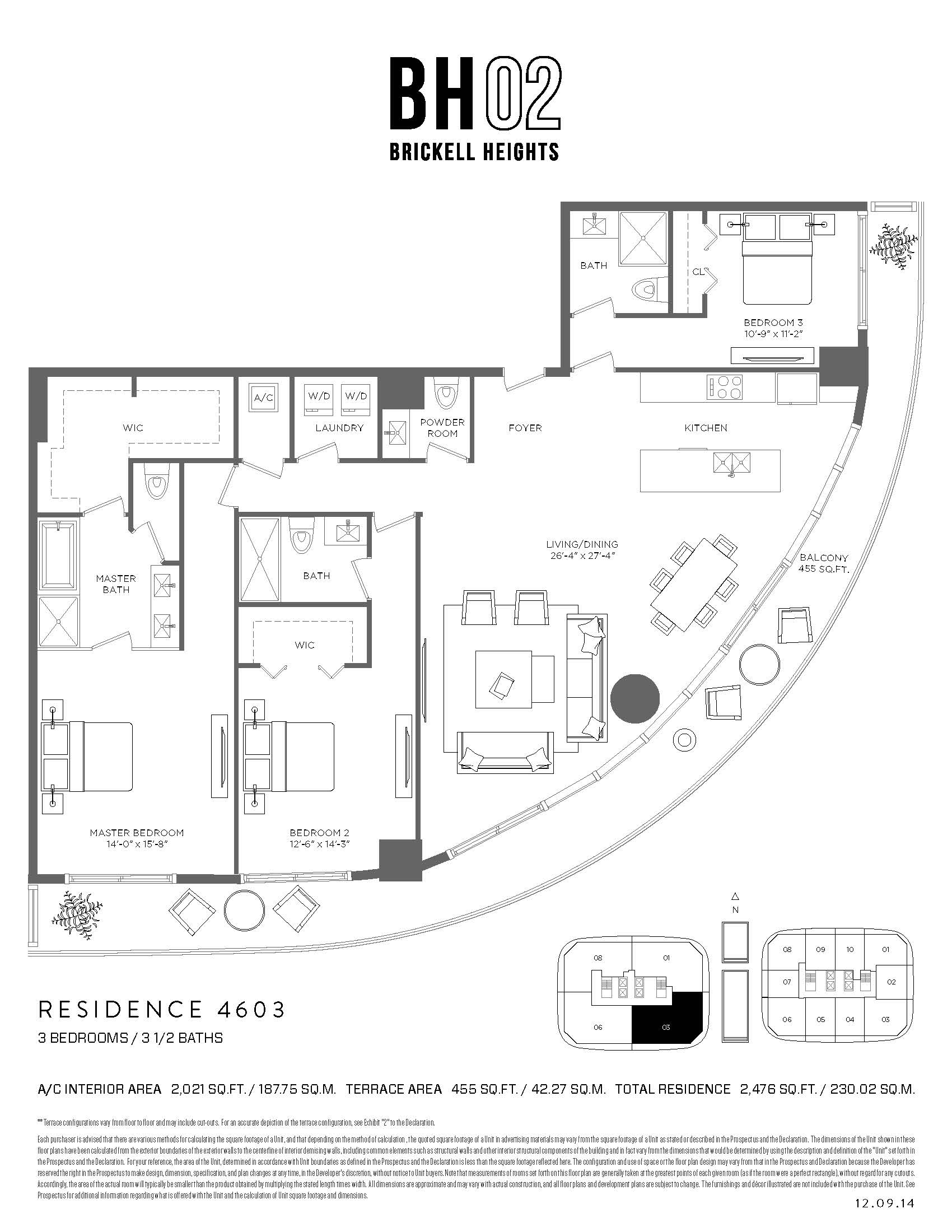 Brickell Heights West Residence 4603 Floorplans